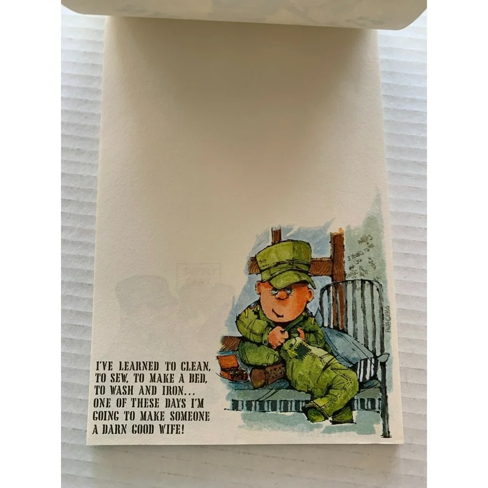 Vtg 1966 Paula Present Stationery Tablet Unused Shape Up or Ship Out Military